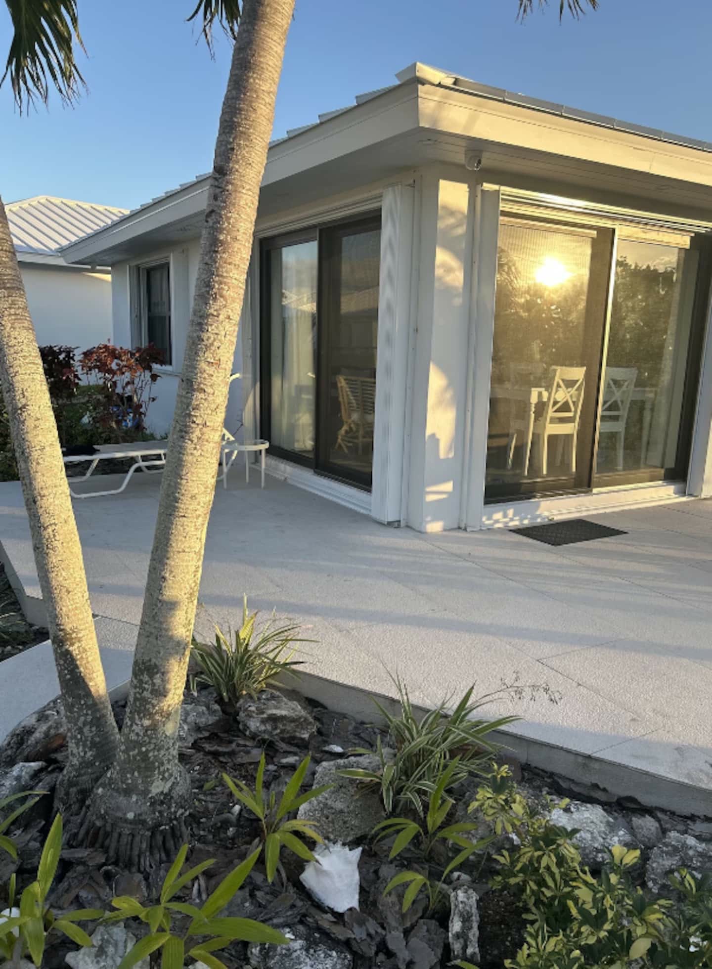 Private deck at golden hour